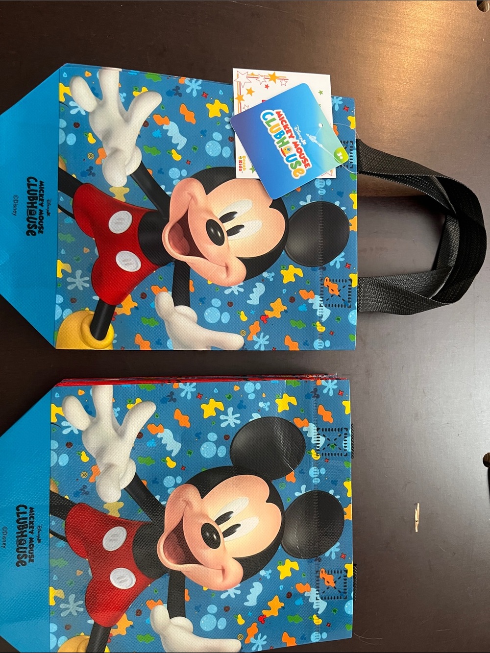Disney Mickey Mouse Reusable Tote Bags with Gift Cards- 10 pc